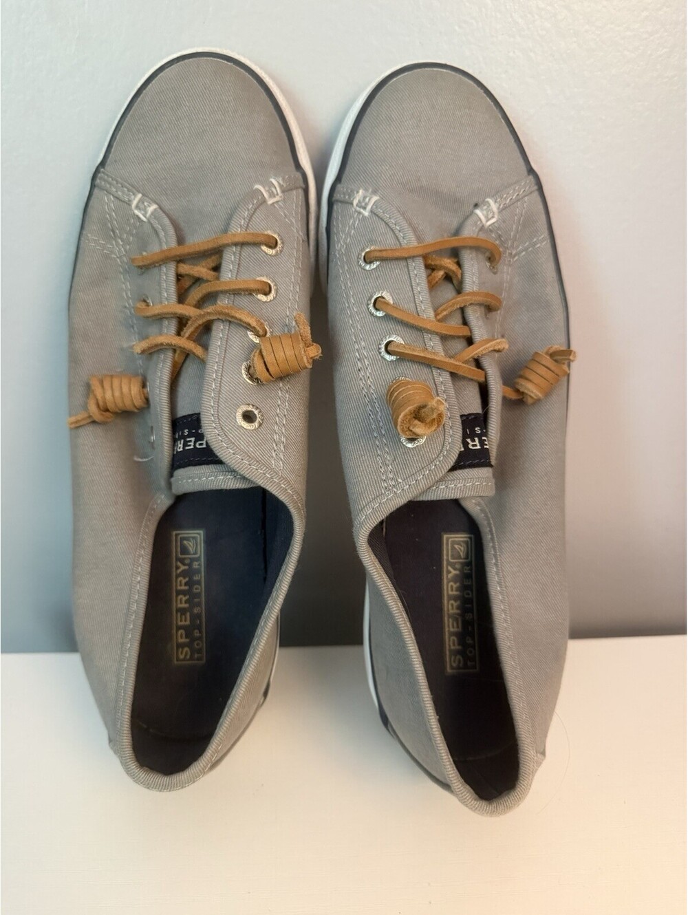 Pre-loved Sperry Tennis Shoe Grey Canvas Women’s Size 8m
